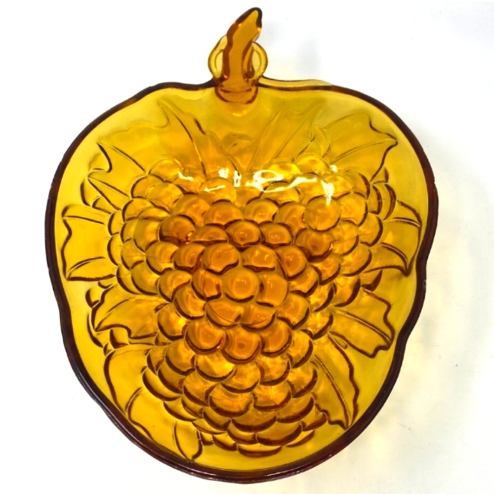 Vintage Amber Indiana Glass Grape Large Bowl